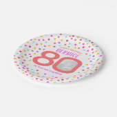 80カスタムthカラフルサンゴ紙吹雪 ペーパープレート (アングル)