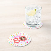 80カスタムthカラフルサンゴ紙吹雪 ラウンドペーパーコースター (インサイチュ)