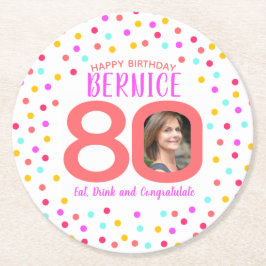 80カスタムthカラフルサンゴ紙吹雪 ラウンドペーパーコースター