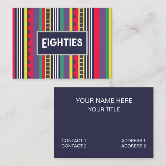 80カラフル代ストライプの80 名刺 (正面/裏面)
