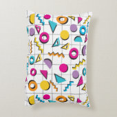 80カラフル年代レトロ幾何学模様 アクセントクッション (裏面(縦))