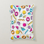 80カラフル年代レトロ幾何学模様 アクセントクッション (正面(垂直))