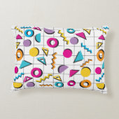 80カラフル年代レトロ幾何学模様 アクセントクッション (裏面)