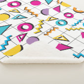 80カラフル年代レトロ幾何学模様 シェルパブランケット (3/4)