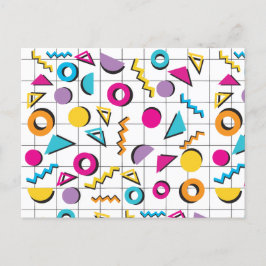 80カラフル年代レトロ幾何学模様 シーズンポストカード