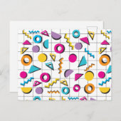 80カラフル年代レトロ幾何学模様 シーズンポストカード (正面/裏面)