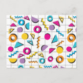 80カラフル年代レトロ幾何学模様 シーズンポストカード (正面)