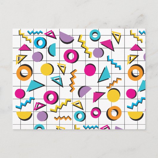 80カラフル年代レトロ幾何学模様 シーズンポストカード (正面)