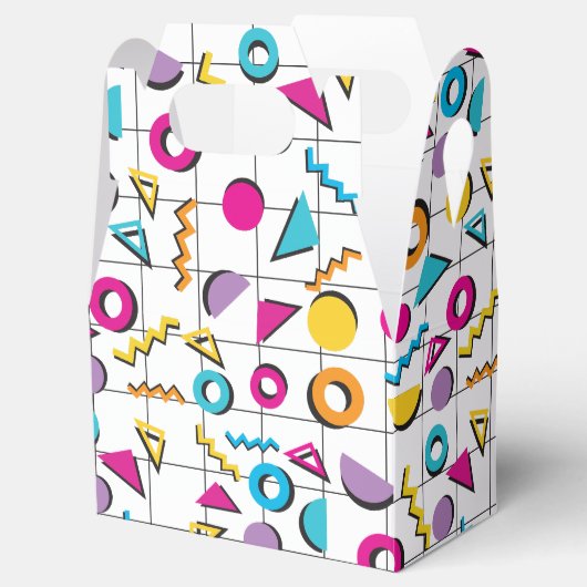 80カラフル年代レトロ幾何学模様 フェイバーボックス (オープン)