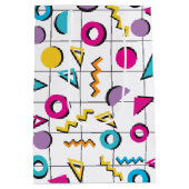 80カラフル年代レトロ幾何学模様 ミディアムペーパーバッグ (裏面)