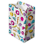 80カラフル年代レトロ幾何学模様 ミディアムペーパーバッグ (裏面アングル)