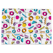 80カラフル年代レトロ幾何学模様 ラージペーパーバッグ (裏面)