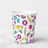 80カラフル年代レトロ幾何学模様 紙コップ (裏面)