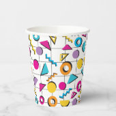 80カラフル年代レトロ幾何学模様 紙コップ (左)