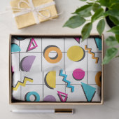 80カラフル年代レトロ幾何学模様 薄葉紙 (ギフト)