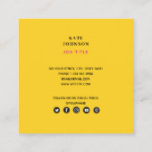 80カラフル年代80年代のレトロ幾何学的QRコード スクエア名刺 (裏面)