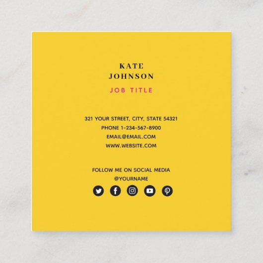 80カラフル年代80年代のレトロ幾何学的QRコード スクエア名刺 (裏面)