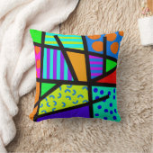 80カラフルS幾何学デザイン クッション (ブランケット)