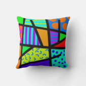 80カラフルS幾何学デザイン クッション (裏面)