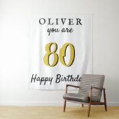80シンプル番目のハッピーバースデーパーティー背景 タペストリー (インサイチュ)