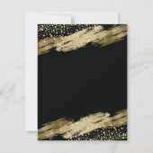 80スクリプエレガントトの黒と金ゴールドの誕生日 招待状 (裏面)