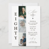 80スタイリッシュフォトストリップ80誕生日 招待状 (正面)