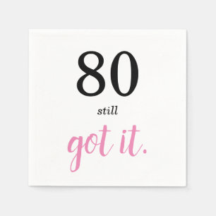 80スティル得Itエレガント誕生日文字 スタンダードカクテルナプキン
