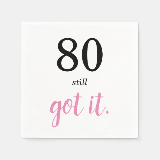 80スティル得Itエレガント誕生日文字 スタンダードカクテルナプキン (正面)