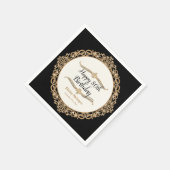 80ハッピーバースデーパーティーお祝いラウンドデコール スタンダードカクテルナプキン (角)