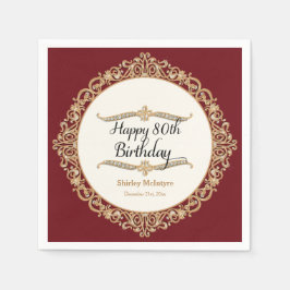80ハッピーバースデーパーティーお祝いラウンドデコール スタンダードカクテルナプキン