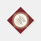 80ハッピーバースデーパーティーお祝いラウンドデコール スタンダードカクテルナプキン (角)