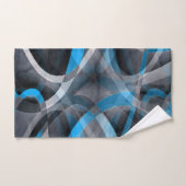 80パステルブルー&グレーアーチ型線パターン バスタオルセット (ハンドタオル)