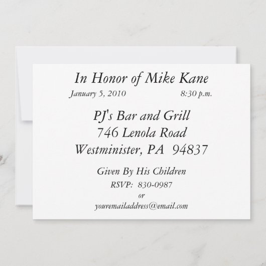 80パーソナライズされたバースデーパーティ招待状 招待状 (裏面)