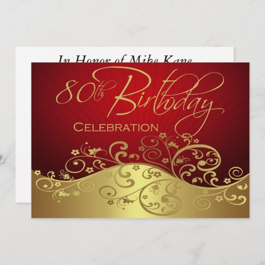 80パーソナライズされたバースデーパーティ招待状 招待状 (正面/裏面)