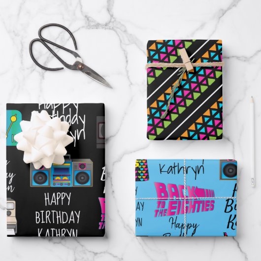 80パーソナライズされた代 ラッピングペーパーシート (正面)