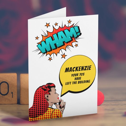 80パーソナライズされた番目の誕生日ヴィンテージ漫画おもしろい カード