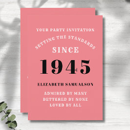 80パーソナライズされた誕生日名前をピンクに追加 招待状