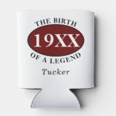 80パーソナライズされた誕生日白の誕生 缶クーラー (裏面)