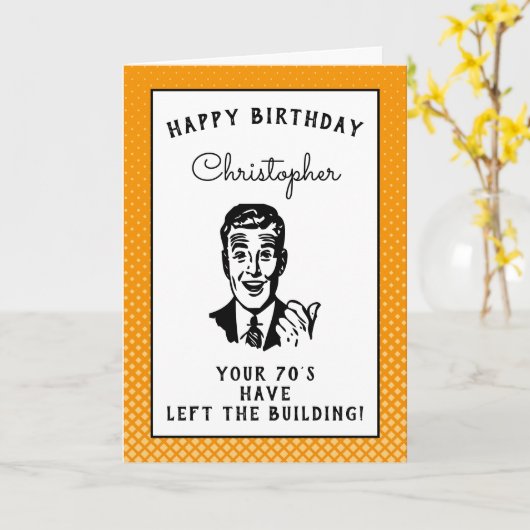 80パーソナライズされた誕生日目の丘の上おもしろいに カード (黄色い花)