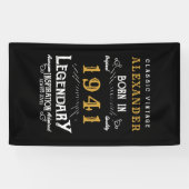 80パーソナライズされた誕生日1941生まれヴィンテージブラック 横断幕 (横)