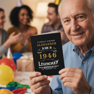 80パーソナライズされた誕生日1942生まれヴィンテージ黒 カード