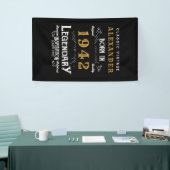 80パーソナライズされた誕生日1942生まれヴィンテージ黒 横断幕 (トレードショー)