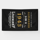 80パーソナライズされた誕生日1945生まれヴィンテージブラック 横断幕 (横)