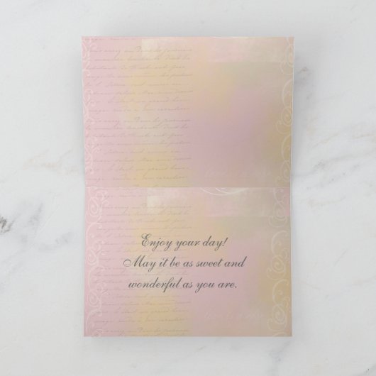 80ファッションド番誕生日挨拶 カード (内部)