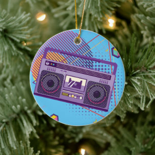 80ファンキーsポータブルラジオカセットプレーヤー、boombox セラミックオーナメント