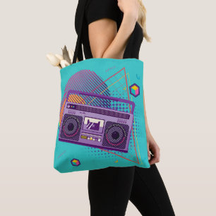 80ファンキーsポータブルラジオカセットプレーヤー、boombox トートバッグ