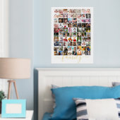 80フォトコラージュパーソナライズされたファミリータイポグラフィ 箔ポスター (インサイチュ (寝室))