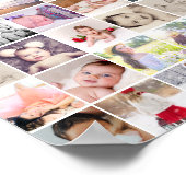 80フォトコラージュパーソナライズされた（20回繰り返し） ポスター (角)