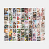 80フォトコラージュユニークDIYパーソナライズされたカスタム フリースブランケット (正面(横))