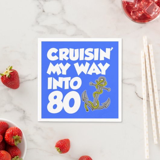 80ボートをテーマにしたパーティーナプキンに私の道をクルーズイン スタンダードカクテルナプキン (インサイチュ)